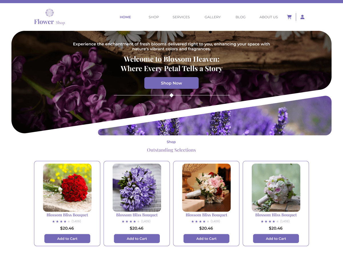Bloom Florist e-commerce website design